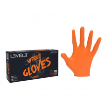 L3VEL3 Nitrile Gloves Orange L 100 ks 