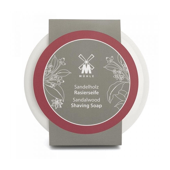 Mühle Sandalwood mýdlo na holení v porcelánové misce 65 g