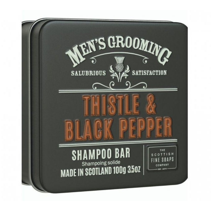 Scottish Fine Soaps Thistle and Black Pepper  tuhý šampon v plechu