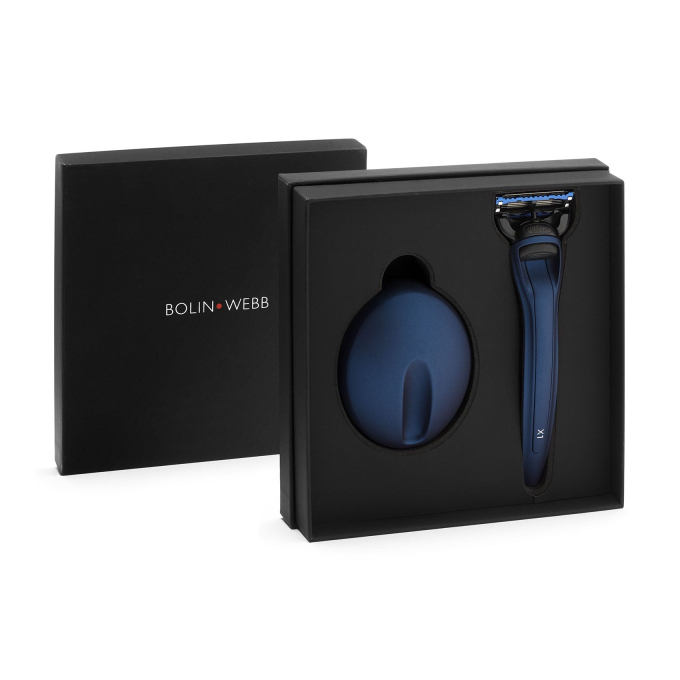Bolin Webb X1 Matte Blue, sada holicího strojku se stojánkem