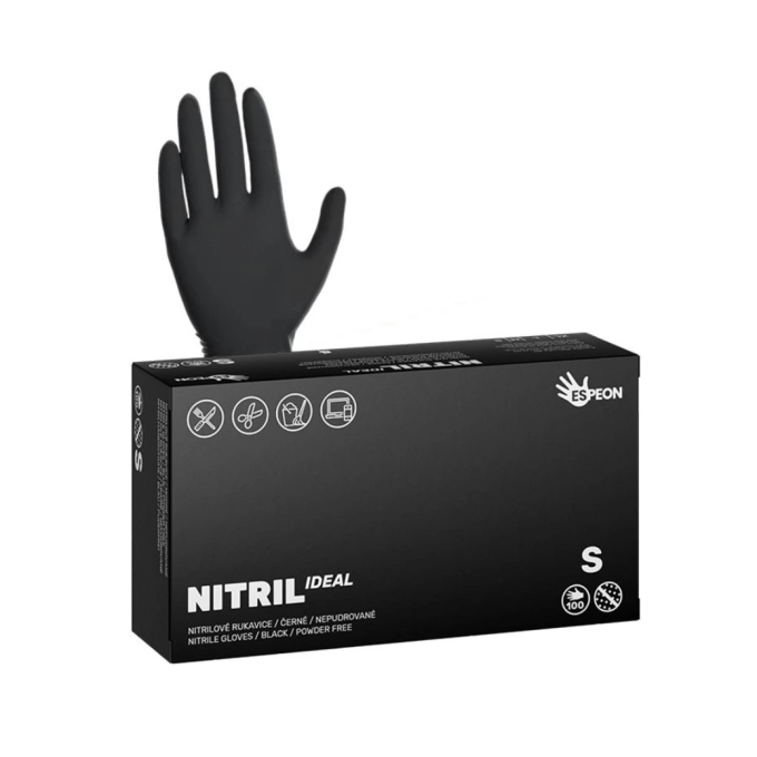 Espeon Nitril Ideal nitrilové rukavice černé S