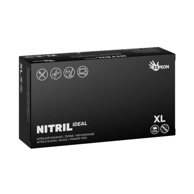 Espeon Nitril Ideal 3 nitrilové rukavice černé XL