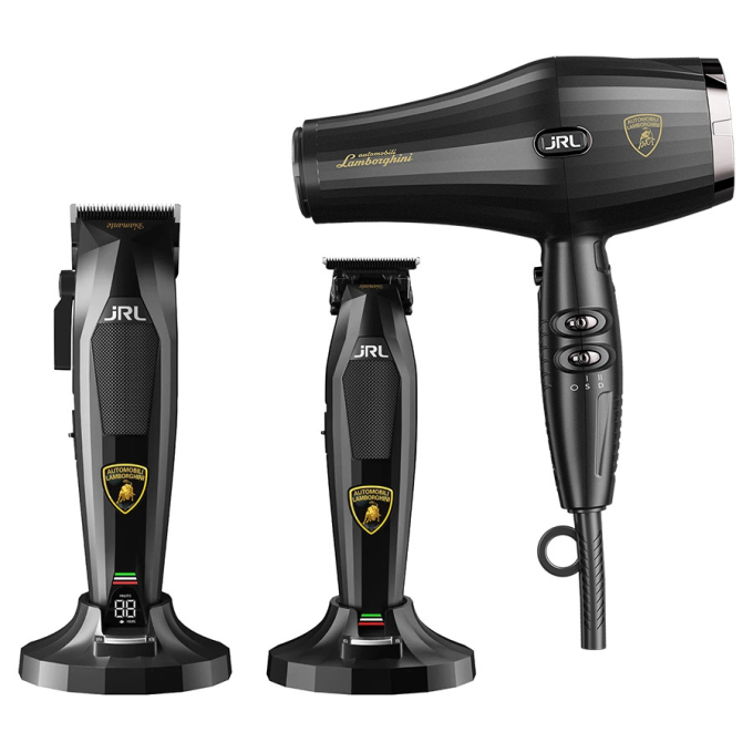 JRL Lamborghini Diamante Black collection Clipper & Trimmer & Dryer sada