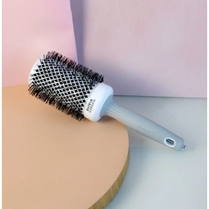 Olivia Garden Expert Blowout White & Grey kulatý kartář 45 mm