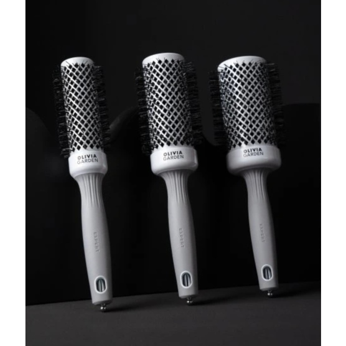 Olivia Garden Expert Blowout White & Grey kulatý kartář 45 mm