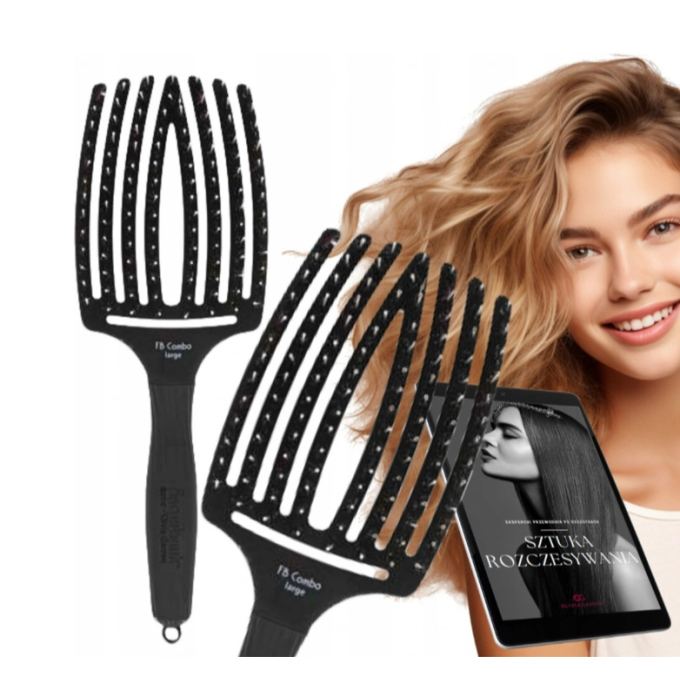 Olivia Garden Fingerbrush Combo Black L kartáč