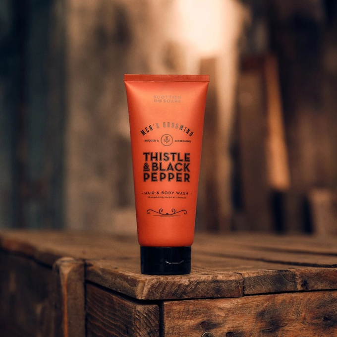 Scottish Fine Soaps Thistle and Black Pepper mycí gel na tělo a vlasy 200 ml