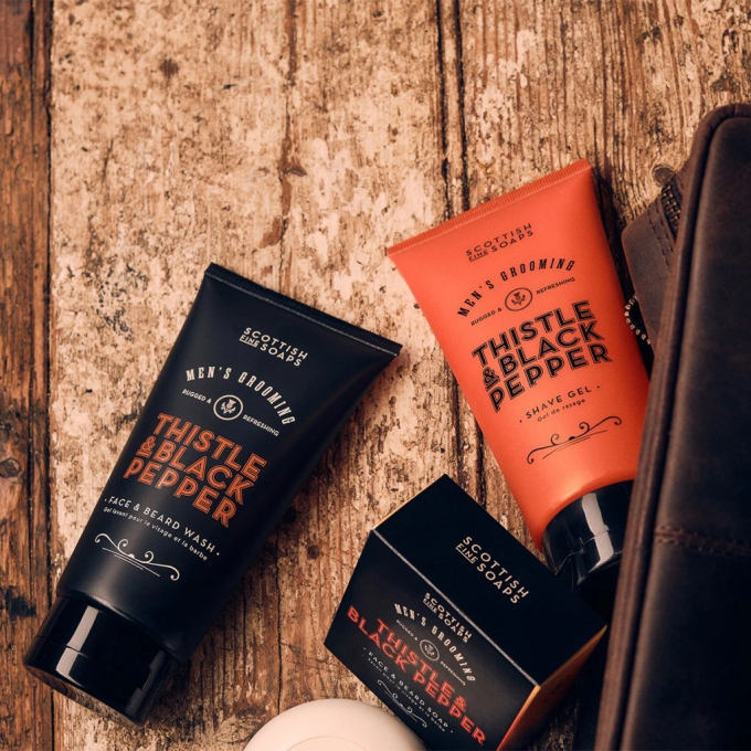 Scottish Fine Soaps Thistle and Black Pepper mycí gel na obličej a vousy