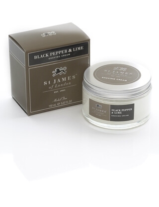 St James of London Black Pepper & Lime, krém na holení 150 ml