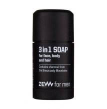 Zew For Men přírodní tuhé mýdlo na obličej, tělo a vlasy 3 v 1 (Contains Charcoal from the Bieszczady Mountains) 85 ml