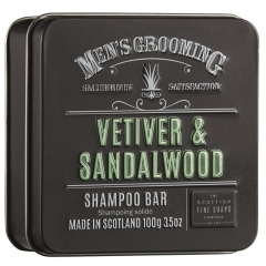 Scottish Fine Soaps Vetiver and Sandalwood tuhý šampon v plechu 100g