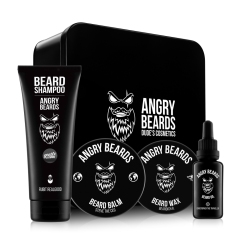 E-shop Angry Beards The Traveller olej na vousy 30 ml + balzám na vousy 50 ml + vosk na vousy 30 ml + šampon na vousy 250 ml sada na vousy