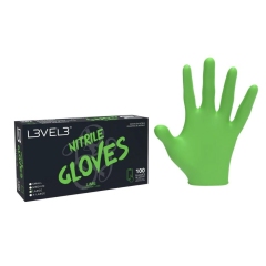 L3VEL3 Nitrile Gloves Lime L 100 ks 