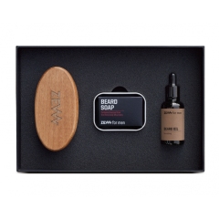 E-shop Zew The Simple Lumberjack set mýdlo na vousy 85 ml + kartáč na vousy + olej na vousy 30 ml dárková sada