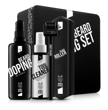 Angry Beards Beard Doping BIG Beard Roller & Cleaner + BIG Doping 100 ml + box dárková sada